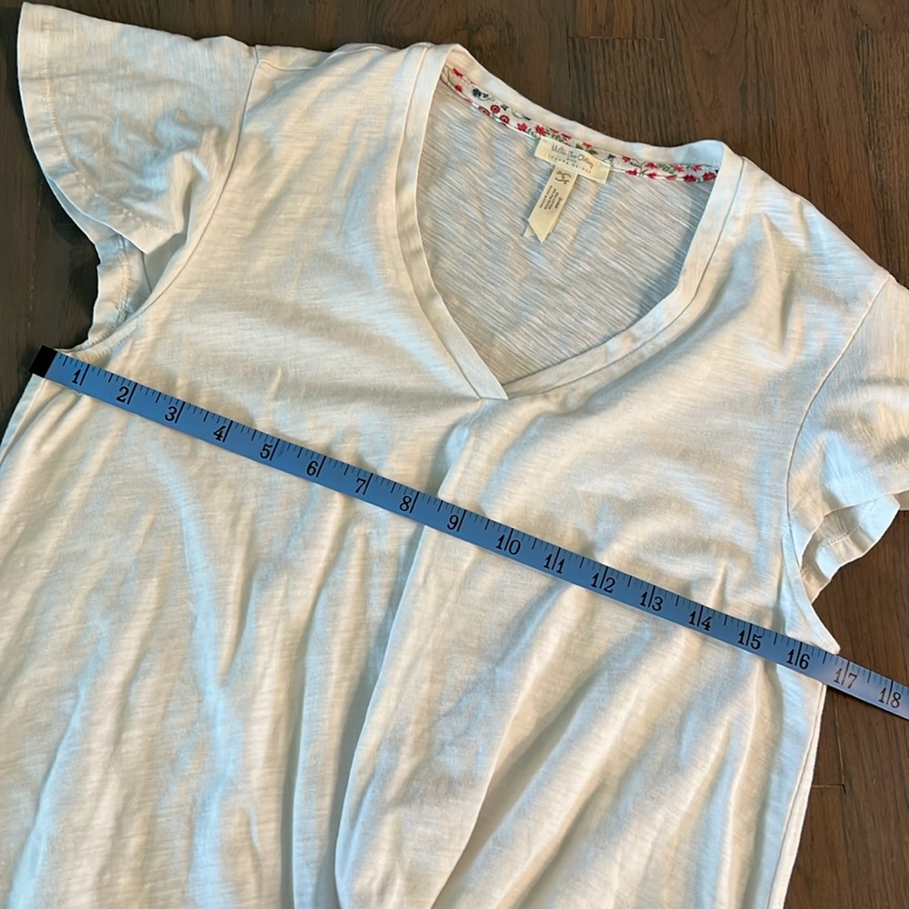 Matilda Jane Joanna Gaines Pure Country Tee Top Size S Flutter Cap Sleeve White - Picture 5 of 6